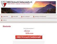 Tablet Screenshot of msv-eintracht-halberstadt-ev.de